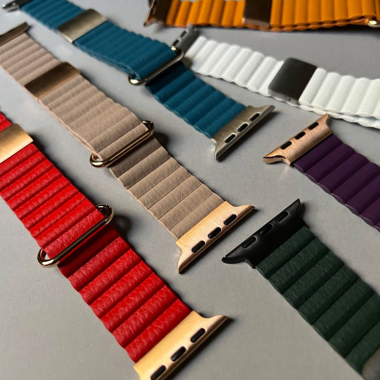 بند چرمی مگنتی اپل واچ مدل Leather link