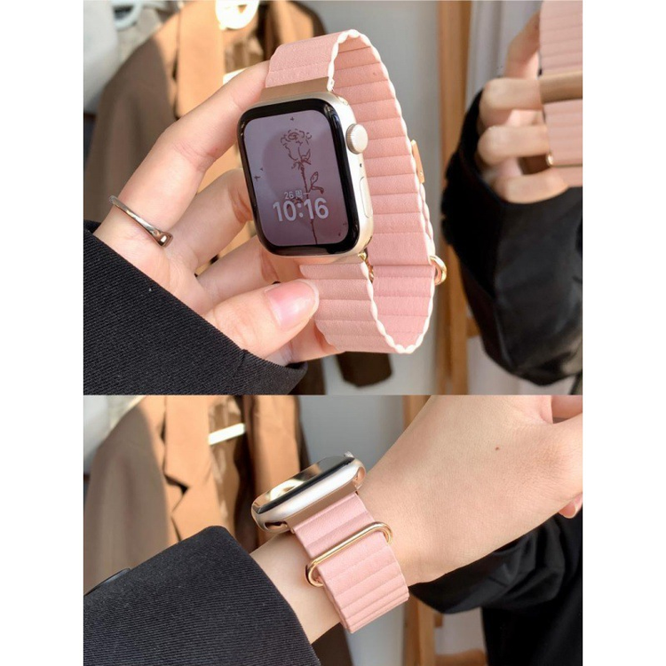 بند چرمی مگنتی اپل واچ مدل Leather link