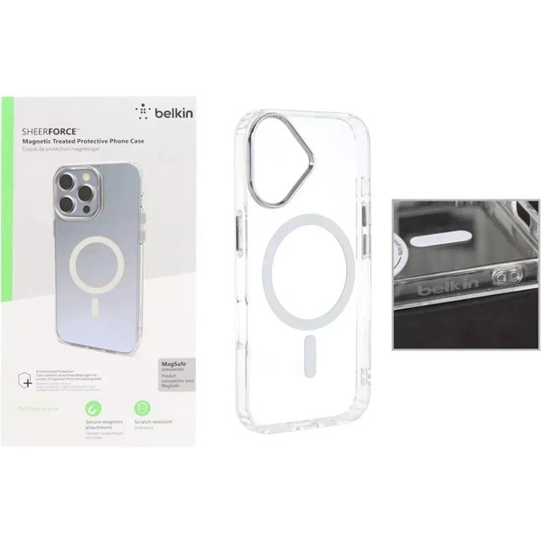 قاب اورجینال belkin شفاف Magsafe (پک دار) مناسب برای آیفون سری 17