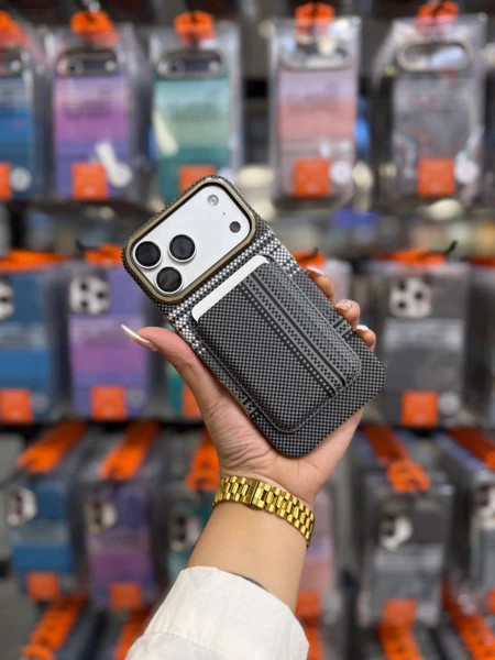 ست قاب مگ سیف آیفون و ولت مگ سیف مدل Aramid Carbon Fiber