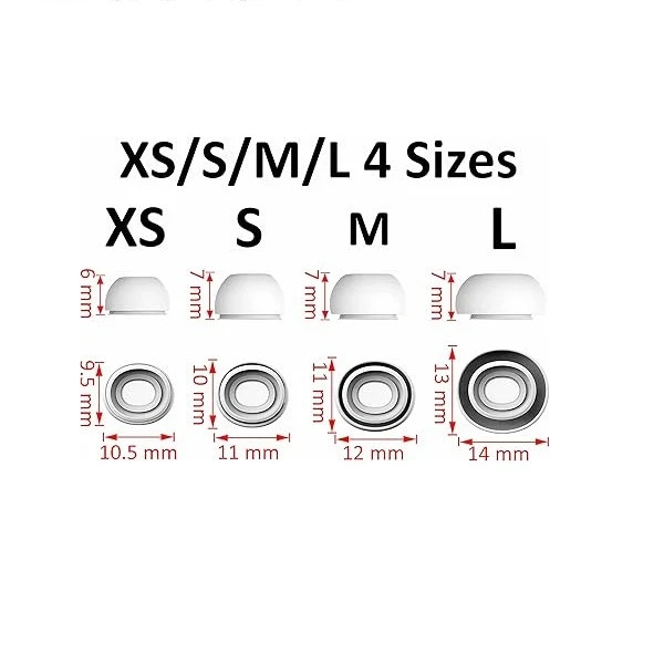 سری هندزفری اورجینال ایرپاد (پک 8 عددی XS , S , M , L)