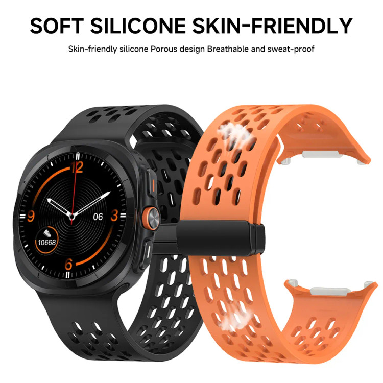 بند سیلیکونی تنفسپذیر مدل Mesh مخصوص Samsung Galaxy Watch Ultra 47mm