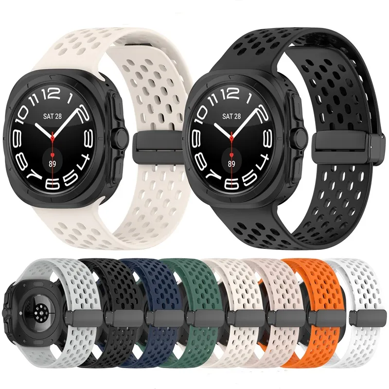 بند سیلیکونی تنفس‌پذیر مدل Mesh مخصوص Samsung Galaxy Watch Ultra 47mm