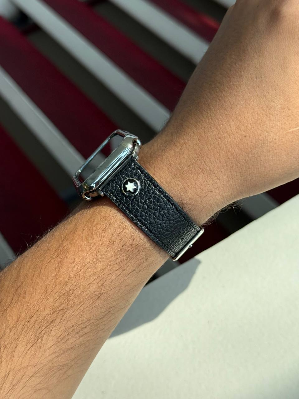 بند چرمی اپل واچ مدل مون بلان Montblanc